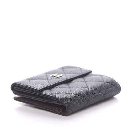 Chanel Caviar Quilted Compact French Flap Wallet Black 4 of 9