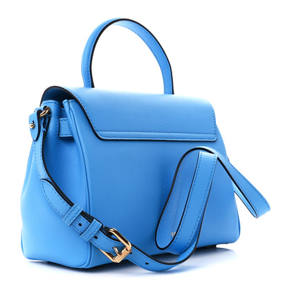 Versace Calfskin Medium La Medusa Top Handle Handbag Blue 3 of 11