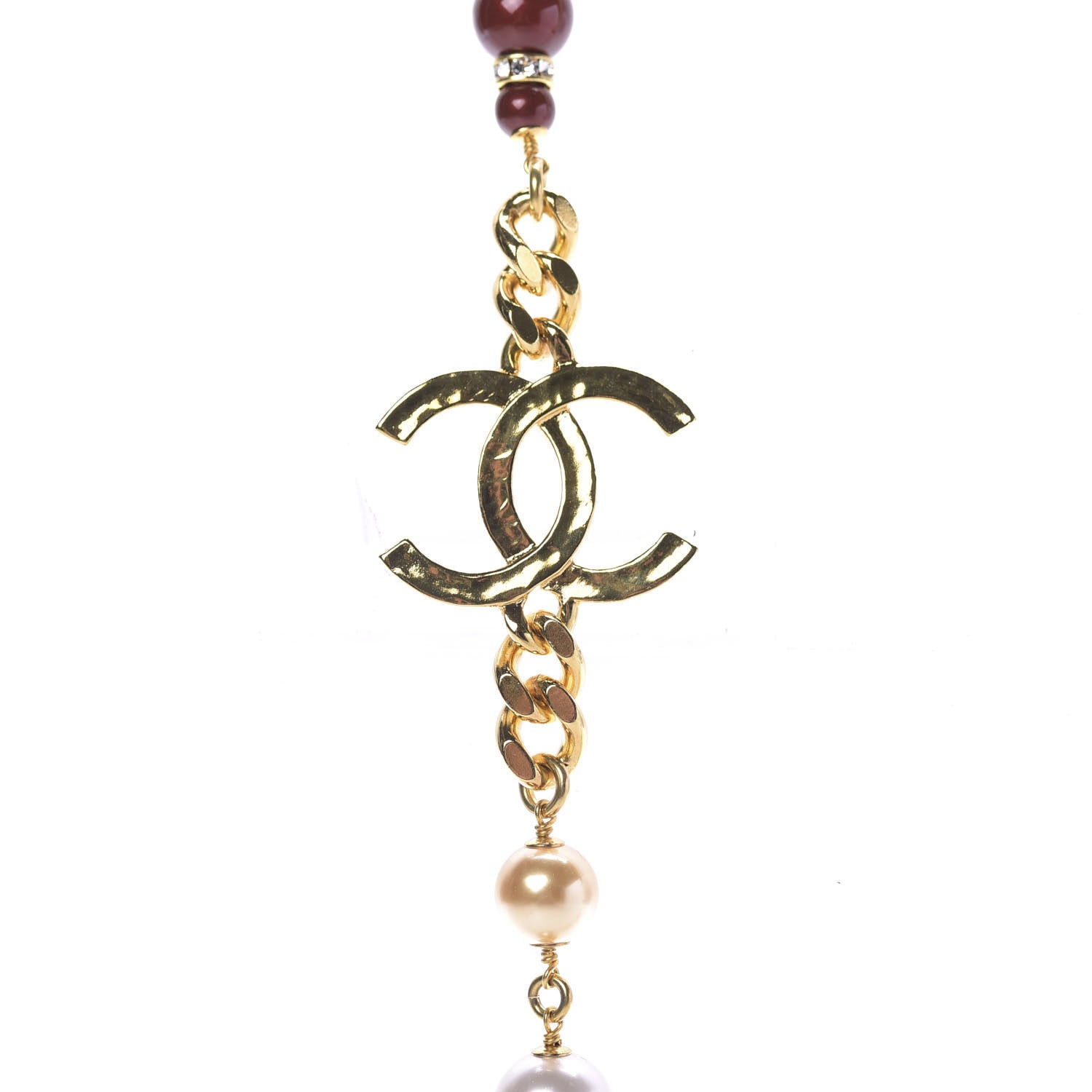 Chanel Resin Gripoix Poured Glass Pearl Necklace Gold Multicolor 4 of 9