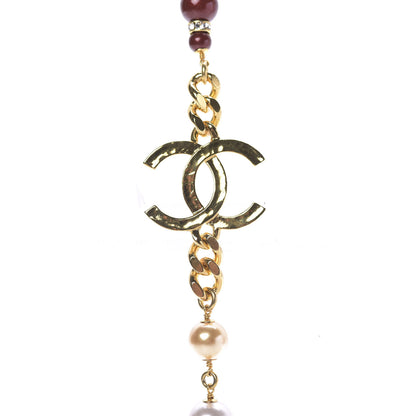 Chanel Resin Gripoix Poured Glass Pearl Necklace Gold Multicolor 4 of 9