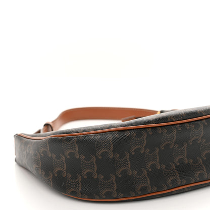 Celine Triomphe Canvas Calfskin Ava Shoulder Bag Tan 9 of 10