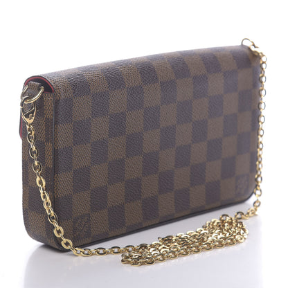 Louis Vuitton Damier Ebene Pochette Felicie Chain Wallet 4 of 13
