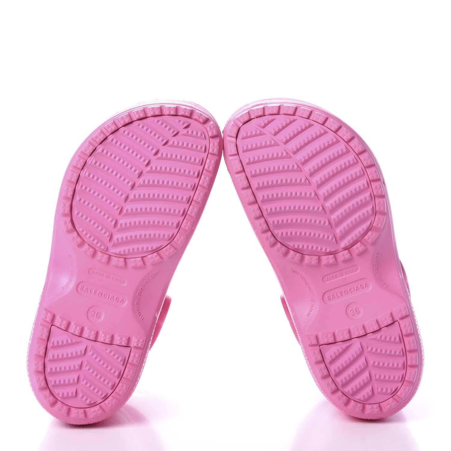 Balenciaga X CROCS Rubber Textured Womens Platform Sandals 36 Rose Bonbon 6 of 10