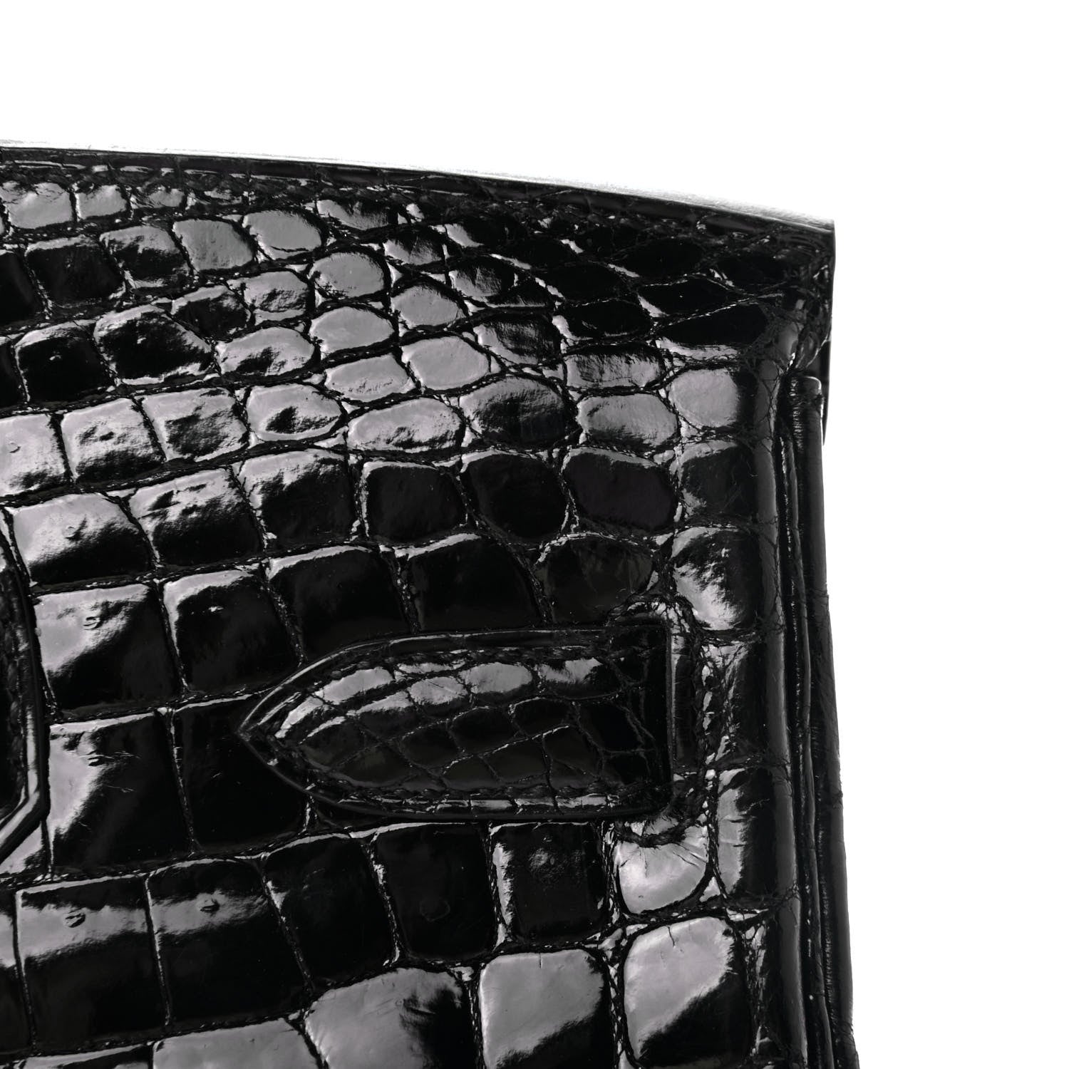 Hermes Shiny Niloticus Crocodile Birkin 30 Black 9 of 33