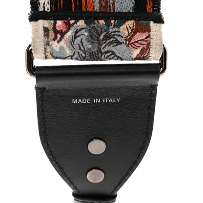 Christian Dior Canvas Embroidered Jardin D'Hive Shoulder Strap Ecru Multicolor 3 of 5
