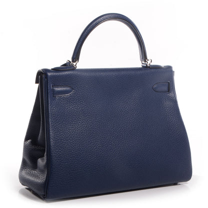 Hermes Taurillon Clemence Kelly Retourne 32 Bleu Saphir 3 of 10