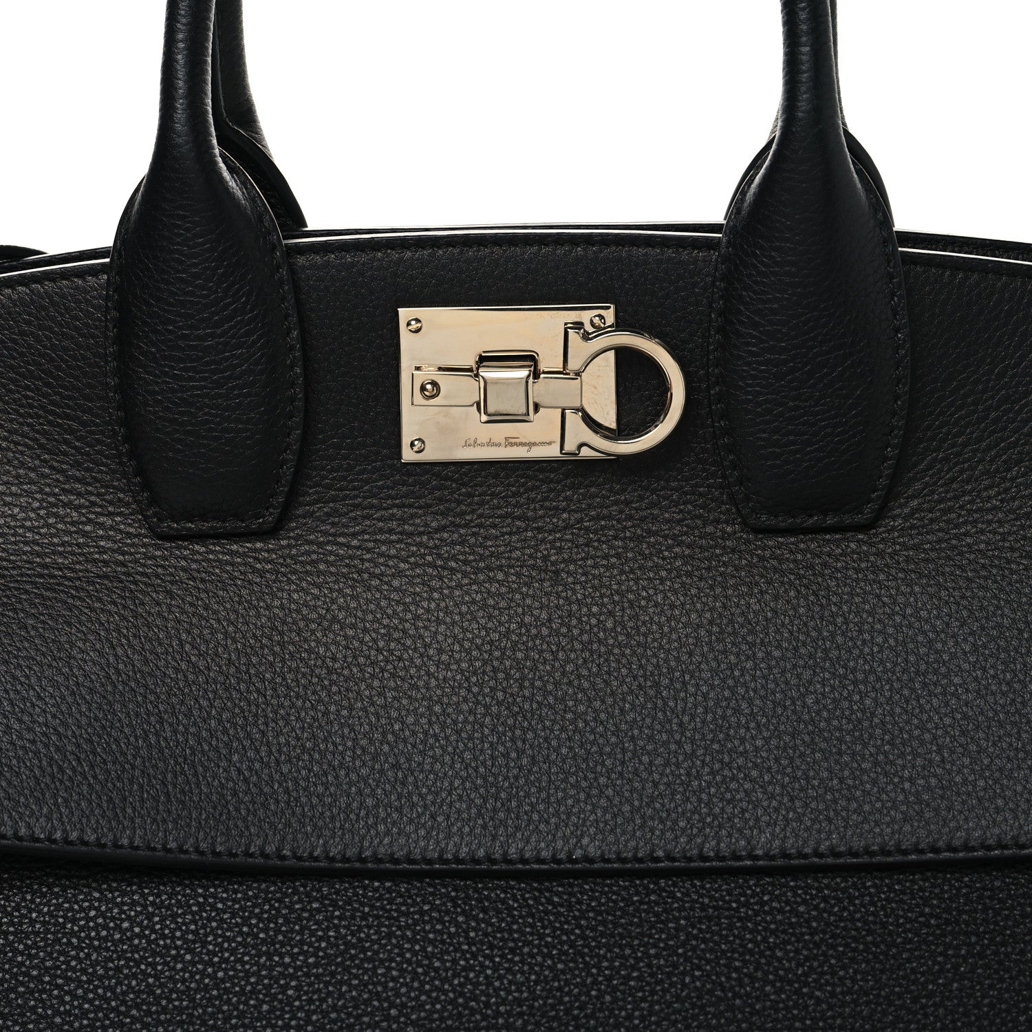 Salvatore Ferragamo Calfskin Large The Studio Bag Black 7 of 10