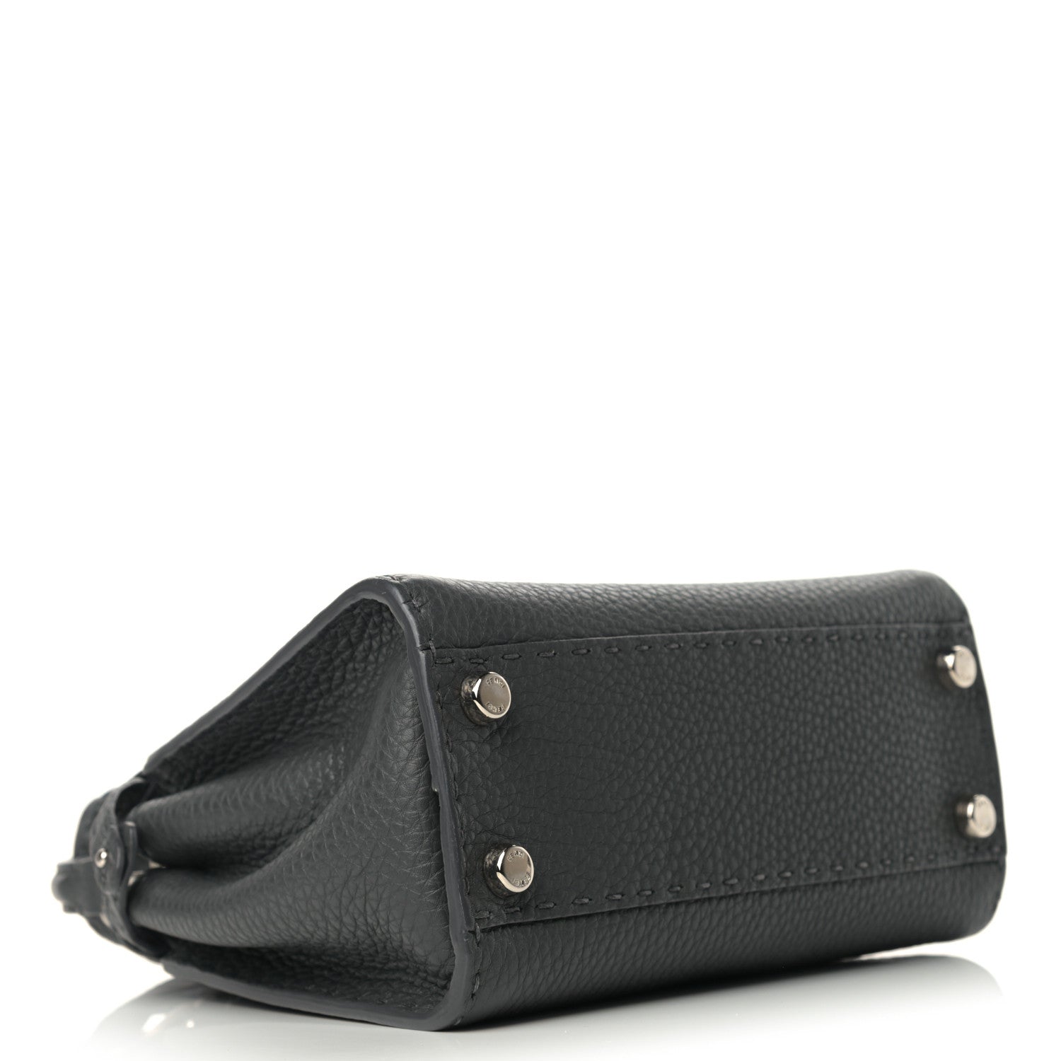 Fendi Cuoio Romano Alcantara Selleria Mini Peekaboo Iconic Satchel Asphalt Sky Blue 4 of 11