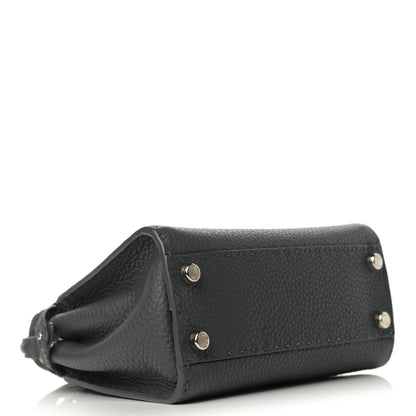 Fendi Cuoio Romano Alcantara Selleria Mini Peekaboo Iconic Satchel Asphalt Sky Blue 4 of 11