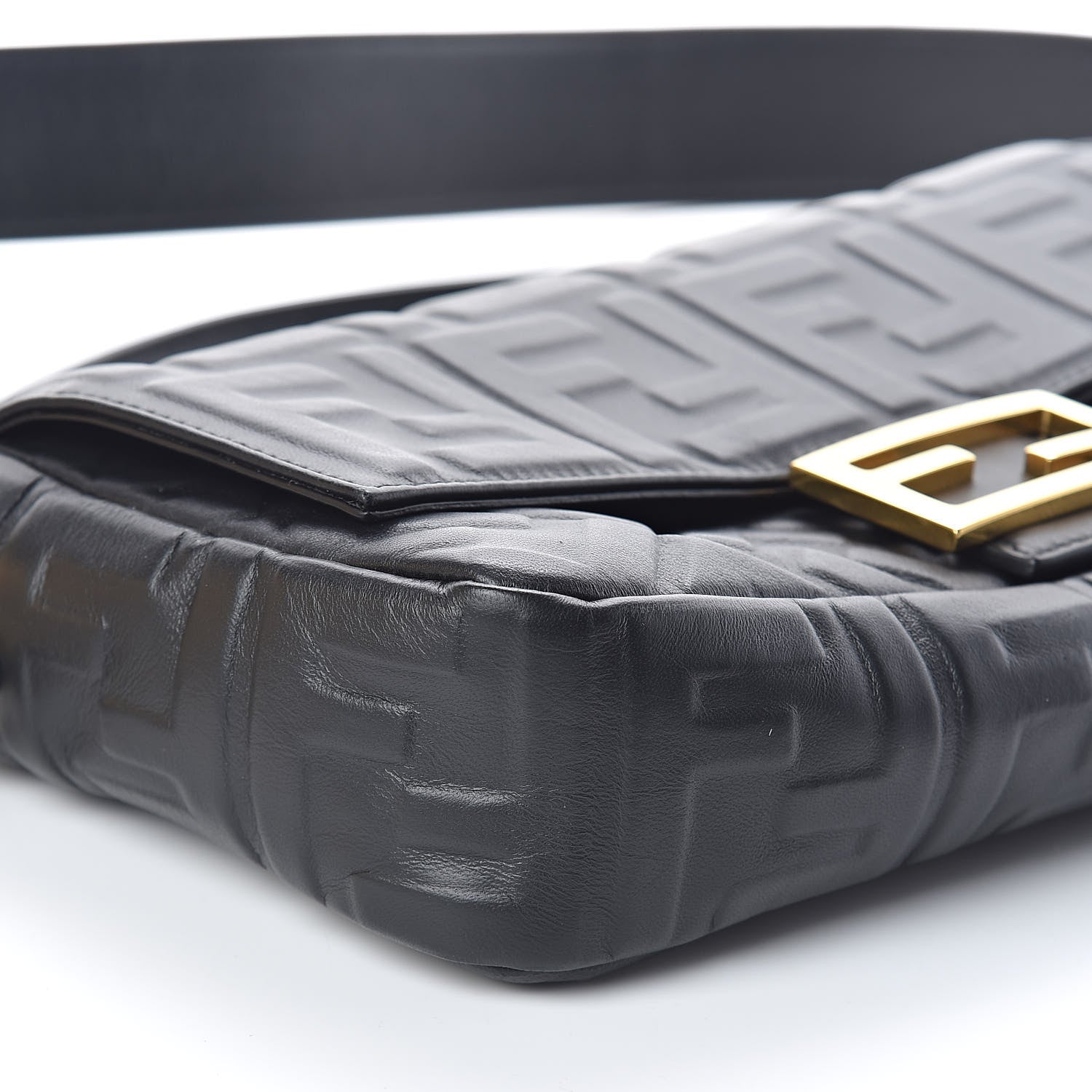 Fendi Nappa FF 1974 Embossed Baguette Black 8 of 10