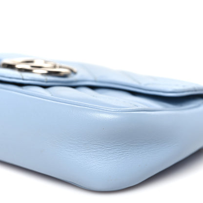 Gucci Calfskin Matelasse Super Mini GG Marmont Shoulder Bag Porcelain Light Blue 10 of 12