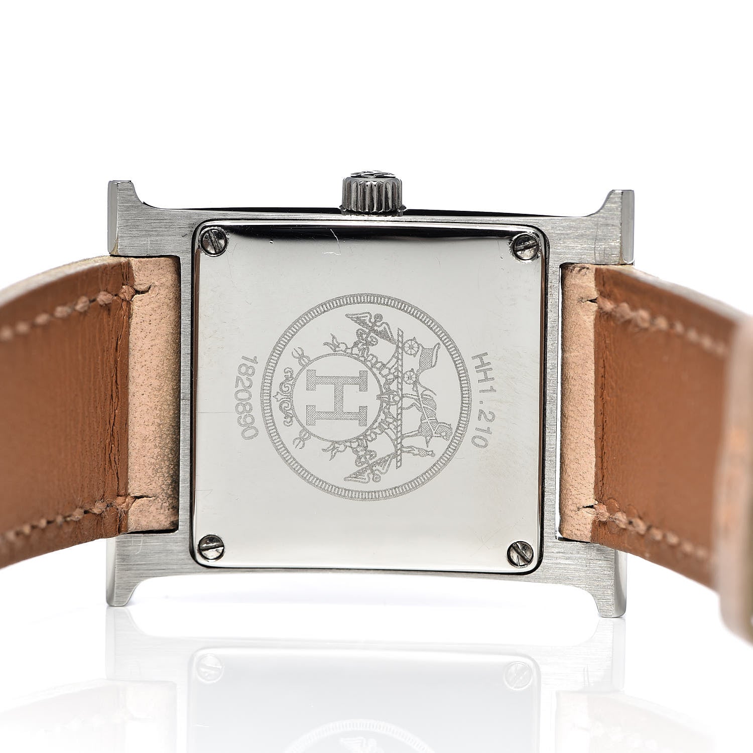 Hermes Stainless Steel Swift 21mm Heure H Hour Quartz Watch Parchemin 5 of 7