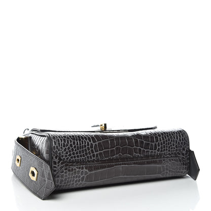 Givenchy Calfskin Crocodile Embossed Medium Eden Storm Grey 4 of 8