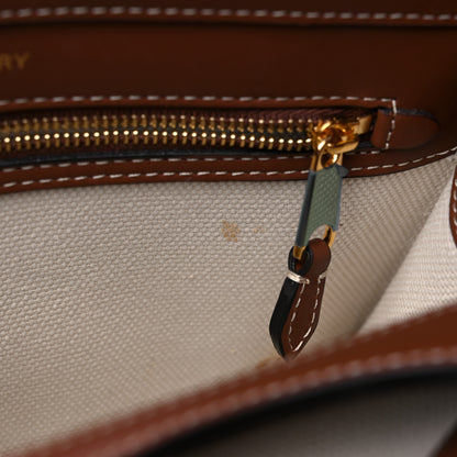 Burberry Canvas Smooth Calfskin Two Tone Mini Pocket Bag Tan 11 of 13