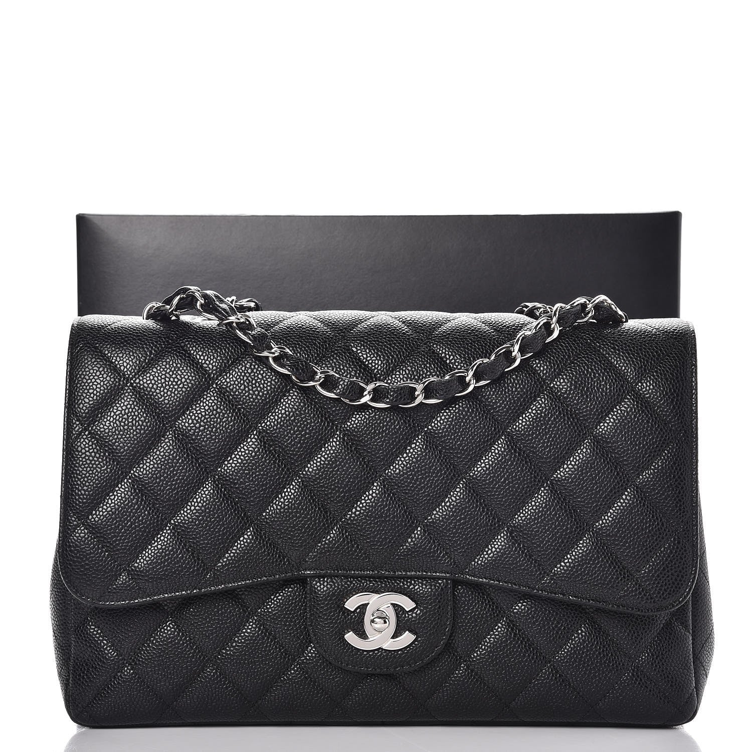 Chanel Caviar Quilted Jumbo Single Flap Black 14 of 19