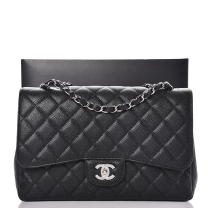 Chanel Caviar Quilted Jumbo Single Flap Black 14 of 19