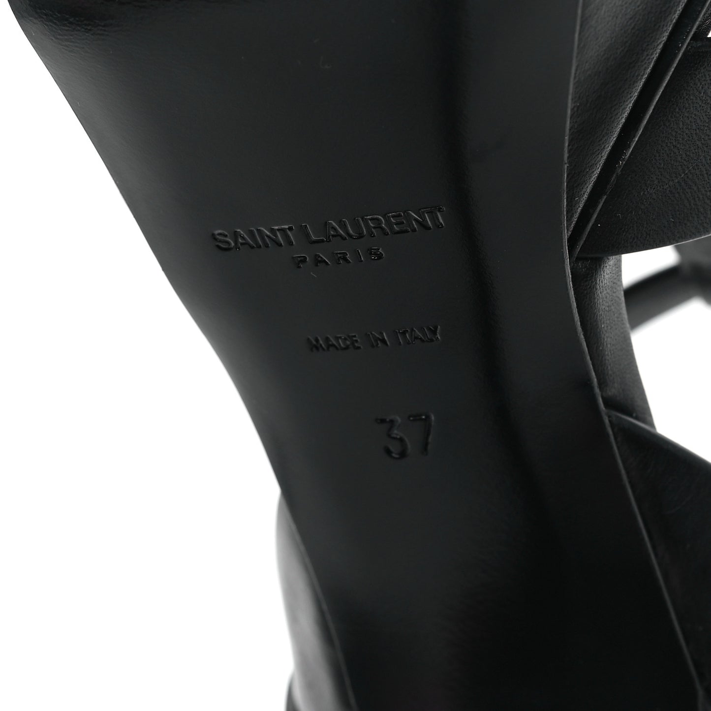 Calfskin Tribute 75 Platform Sandals 37 Black