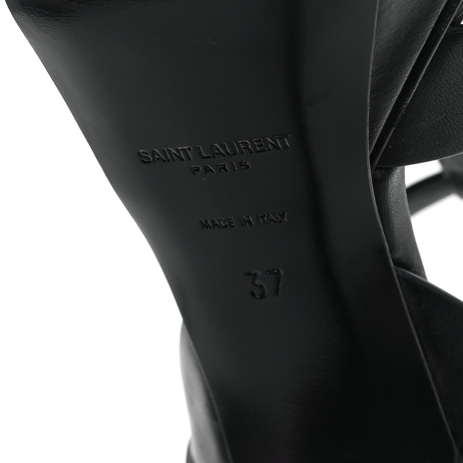 Saint Laurent Calfskin Tribute 75 Platform Sandals 37 Black 8 of 11