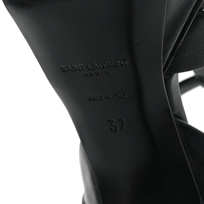 Saint Laurent Calfskin Tribute 75 Platform Sandals 37 Black 8 of 11