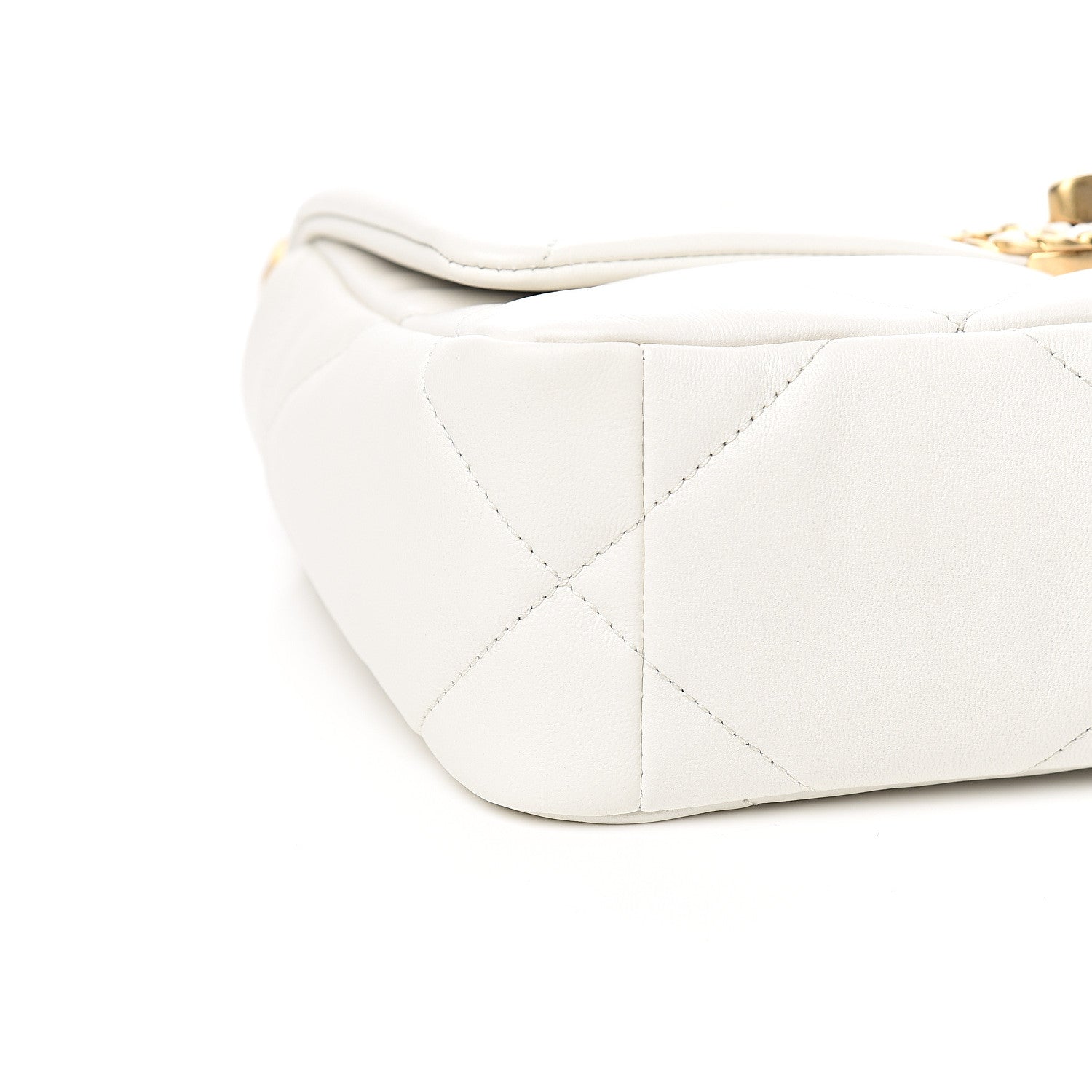 Chanel Goatskin Quilted Medium 19 Flap White 7 of 10