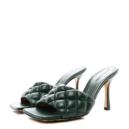 Bottega Veneta Nappa Matelasse Padded Mule Sandals 39 Pine Green 3 of 9