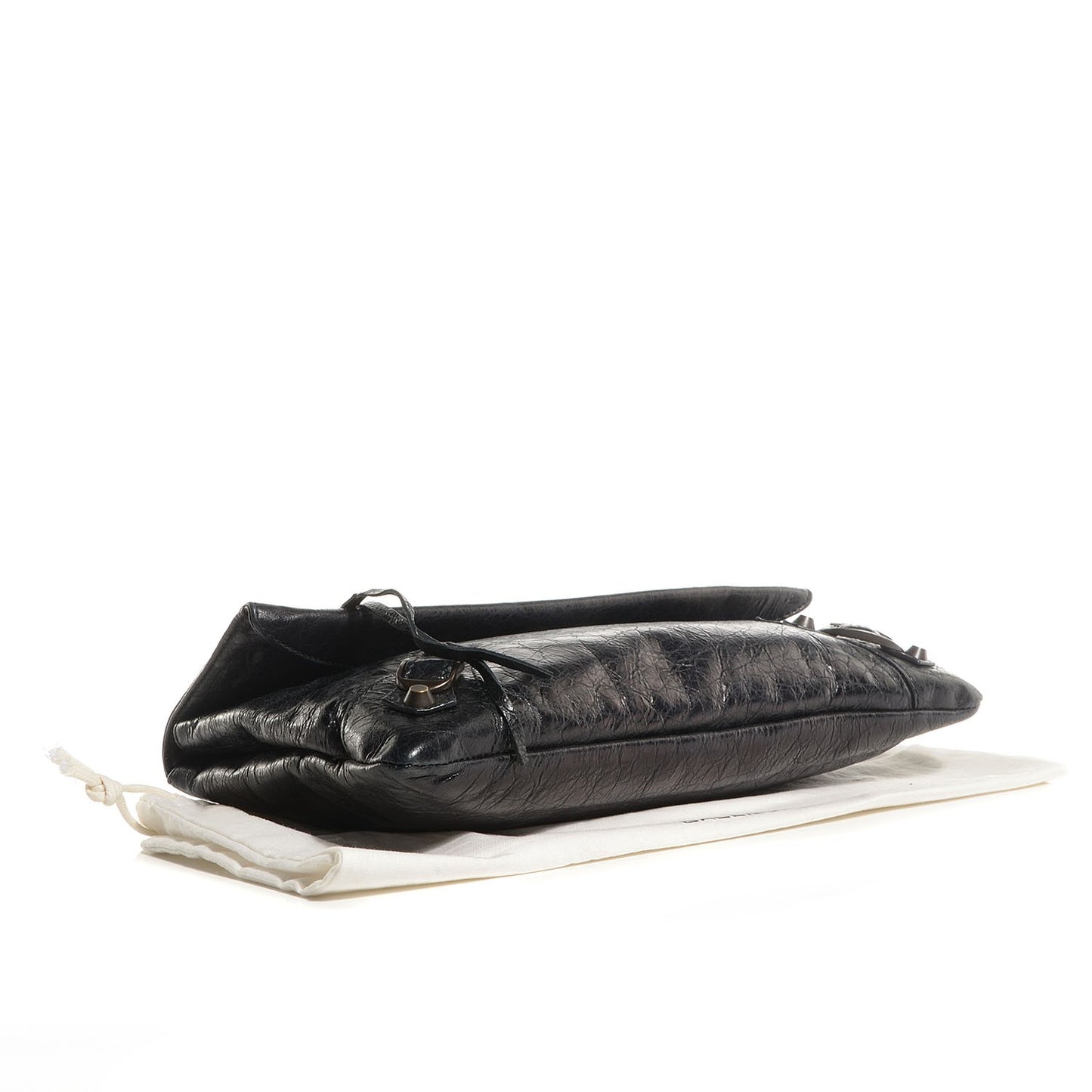 Agneau Classic Hardware Envelope Clutch Black