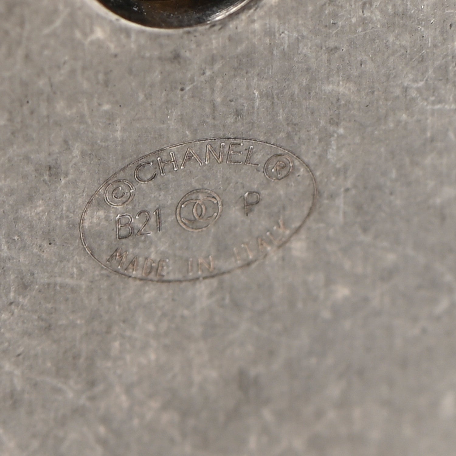 Chanel Ruthenium ID Dog Tag Charm Necklace Silver Gold 5 of 7