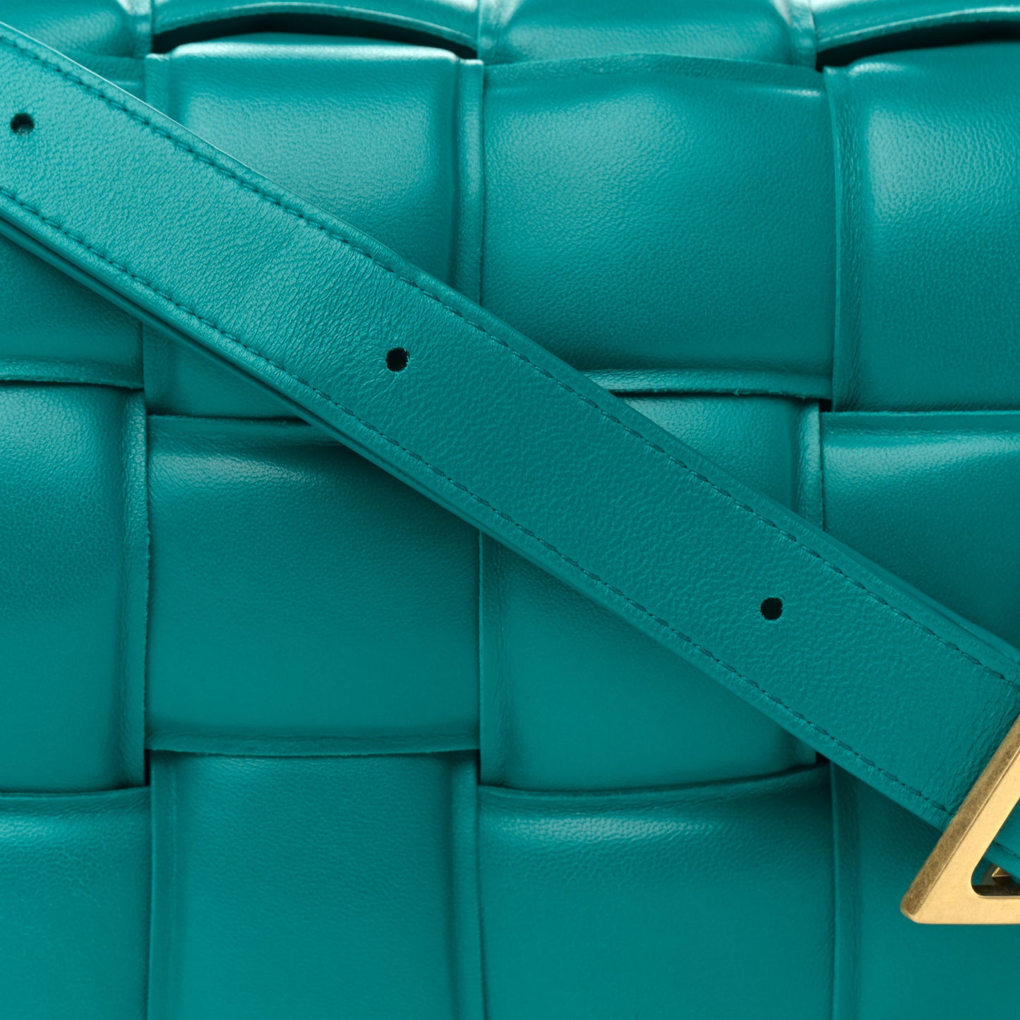 Nappa Maxi Intreccio Padded Cassette Crossbody Bag Mallard