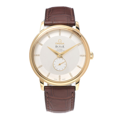Omega 18K Yellow Gold Crocodile Diamond 39mm De Ville Prestige Automatic Watch Brown 4613.35.02 1 of 6