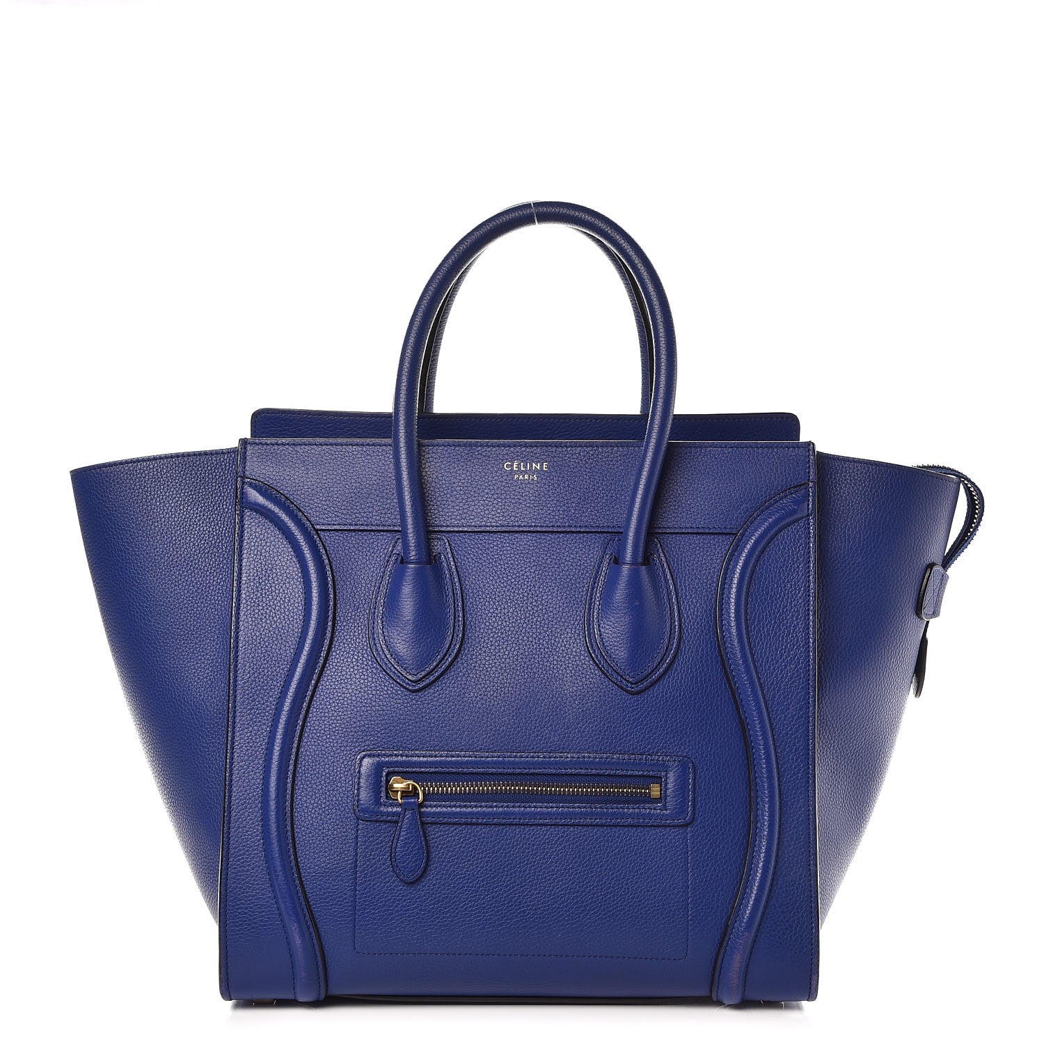 Celine Drummed Calfskin Mini Luggage Indigo 1 of 17