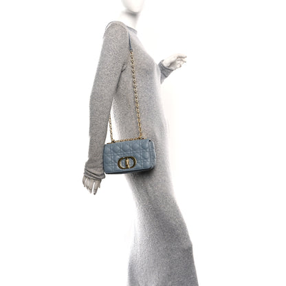 Christian Dior Calfskin Cannage Small Caro Bag Cloud Blue 2 of 11