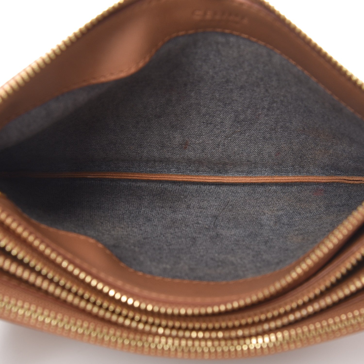 Celine Lambskin Small Trio Crossbody Bag Tan 4 of 11