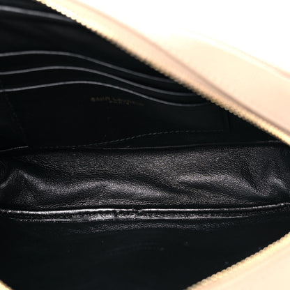 Saint Laurent Grain De Poudre Matelasse Monogram Mini Lou Camera Bag Dark Beige 5 of 11