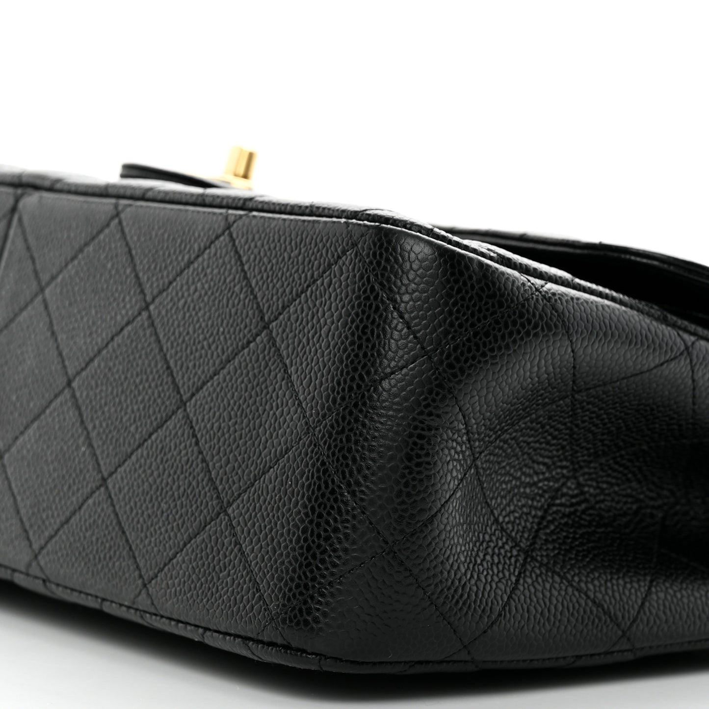 Caviar Quilted Jumbo Double Flap Black