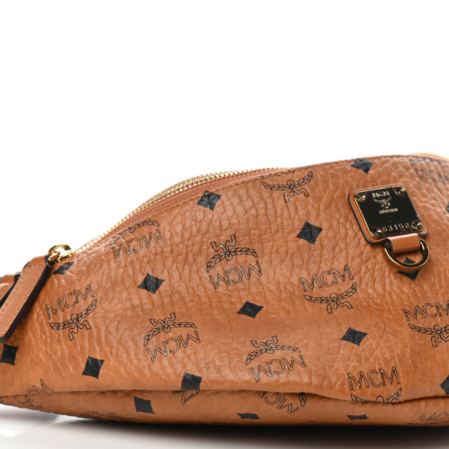 MCM Visetos Medium Fusten Belt Bag Cognac 8 of 10