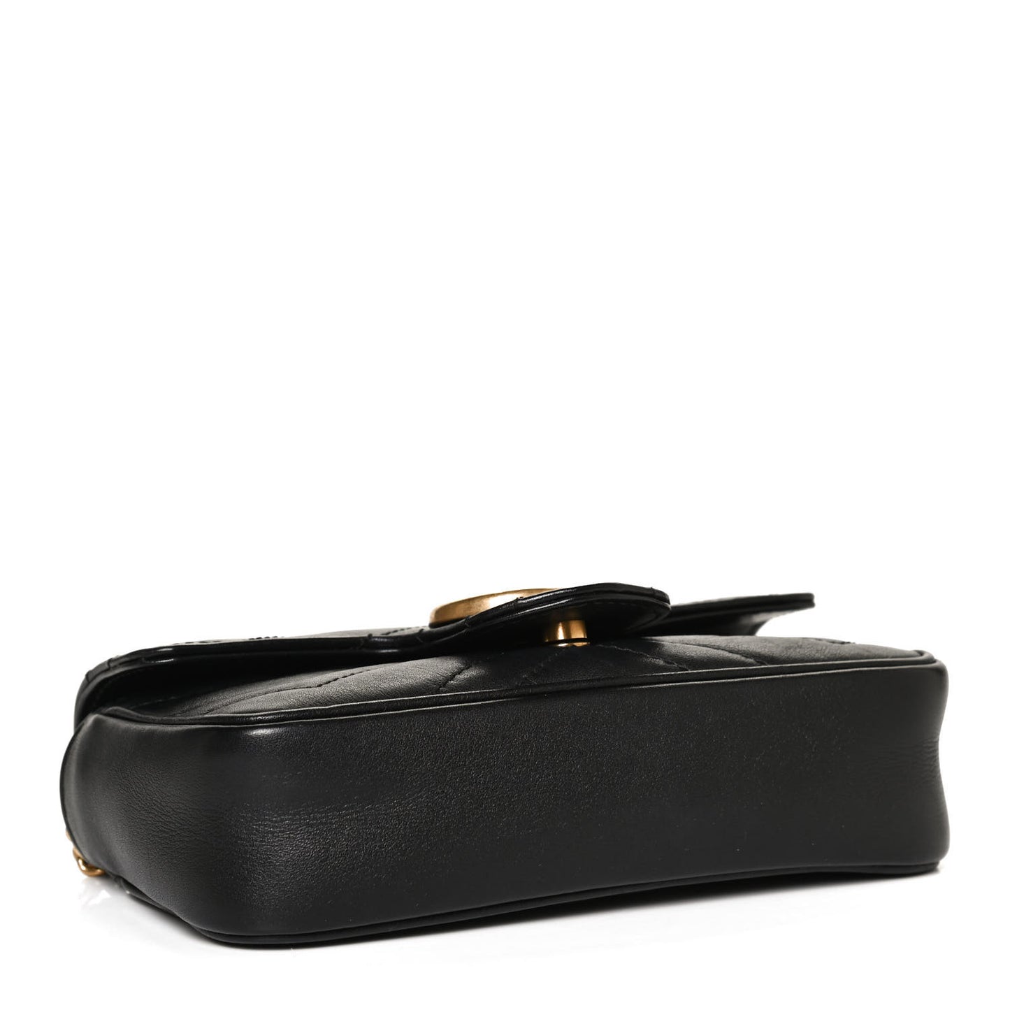 Calfskin Matelasse Super Mini GG Marmont Shoulder Bag Black