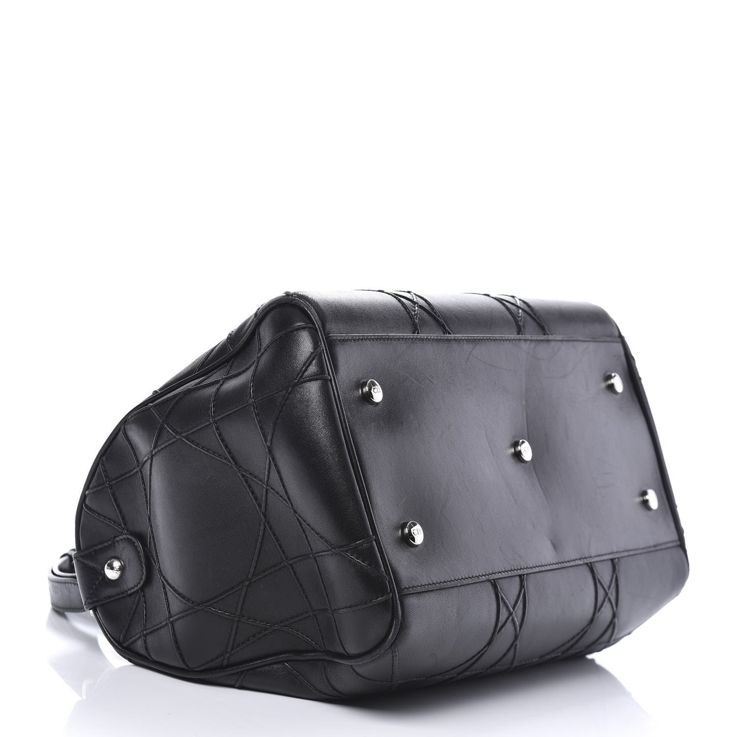 Christian Dior Lambskin Cannage Granville Polochon Black 4 of 12