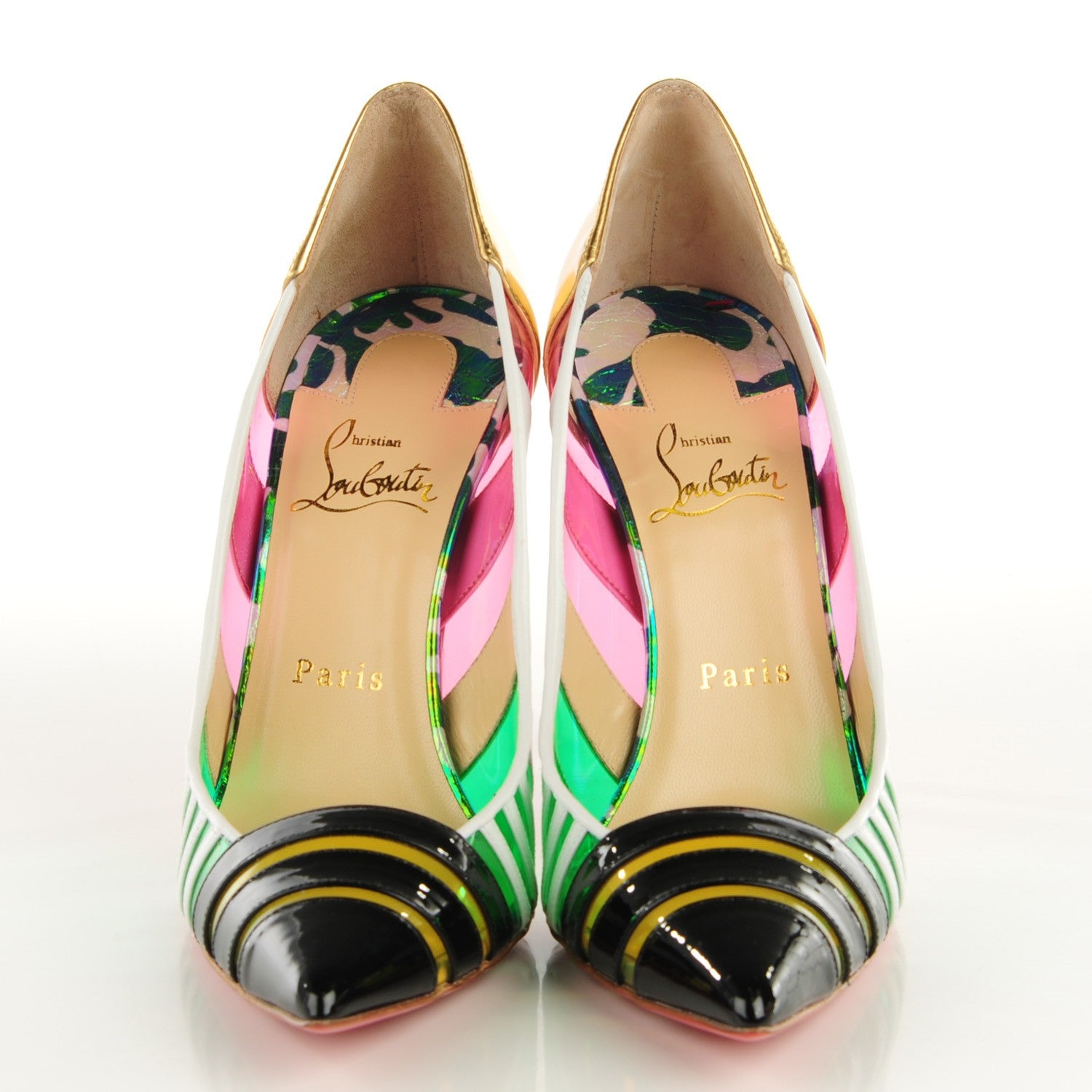 Christian Louboutin Patent Kid PVC Bandy 100 Pumps 38 Multicolor 2 of 6