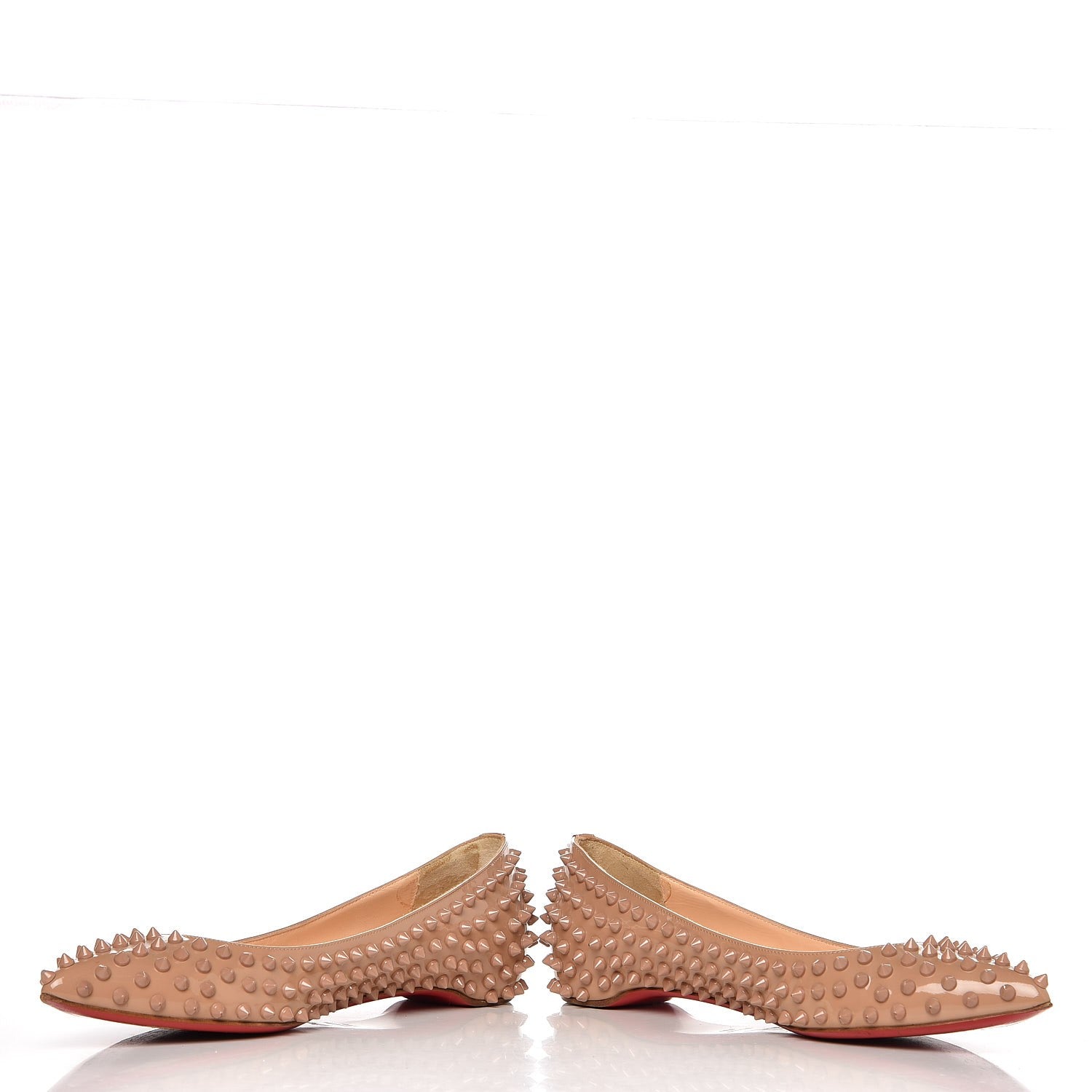 Christian Louboutin Patent Pigalle Spikes Flats 40.5 Nude 9 of 11