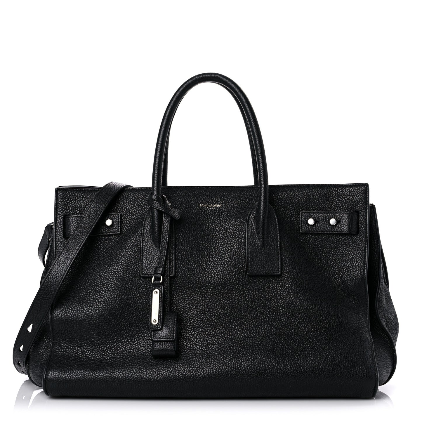 Grained Calfskin Medium Souple Sac De Jour Black