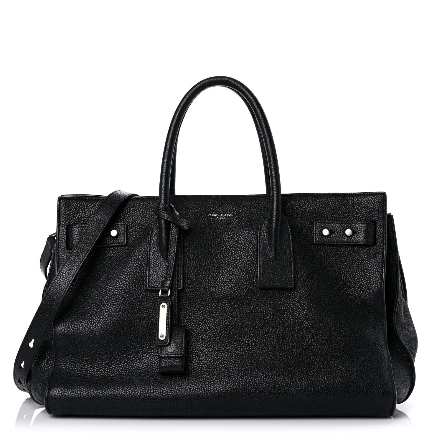 Saint Laurent Grained Calfskin Medium Souple Sac De Jour Black 3 of 19