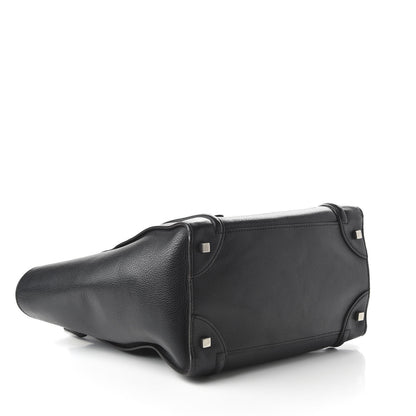 Celine Drummed Calfskin Mini Luggage Black 4 of 10