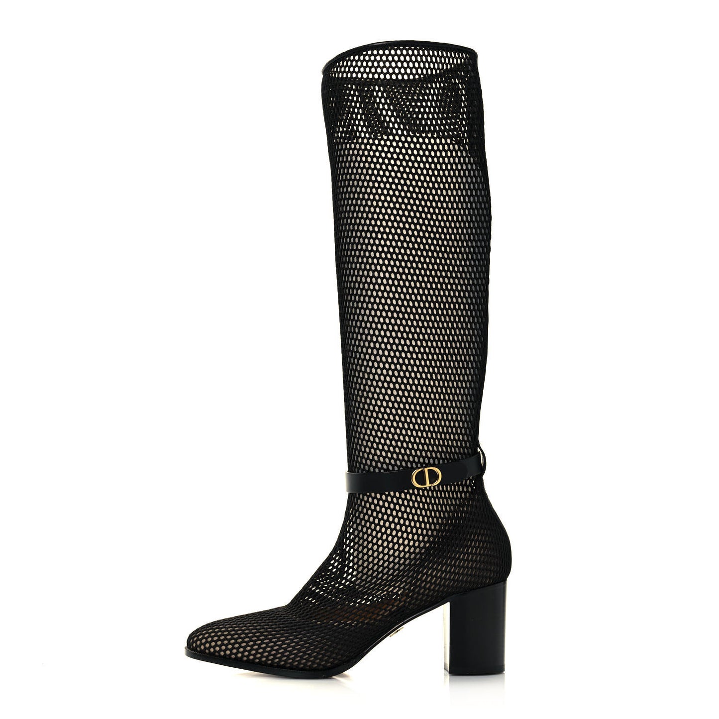 Calfskin Resille Empreinte High Boots 39.5 Black