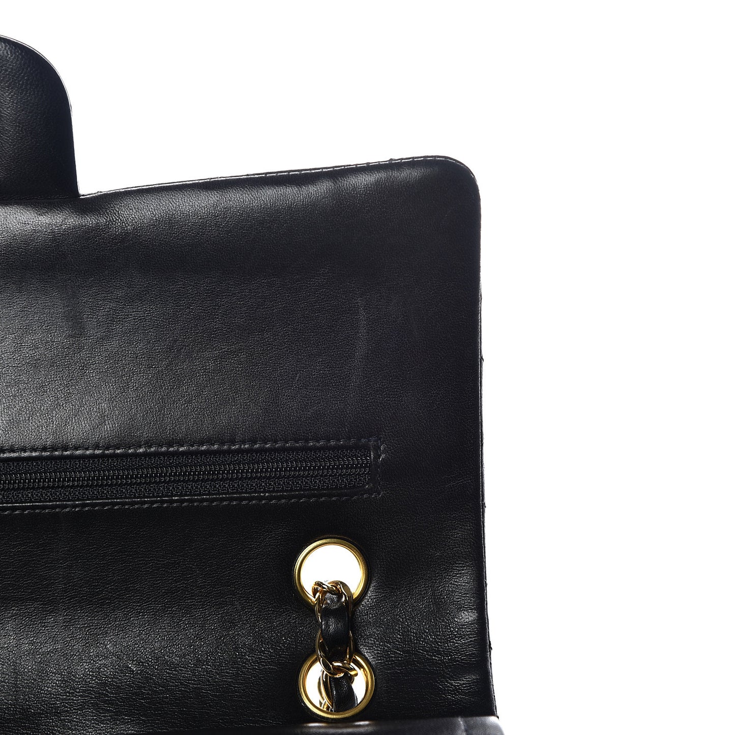 Lambskin Quilted Medium Double Flap Black
