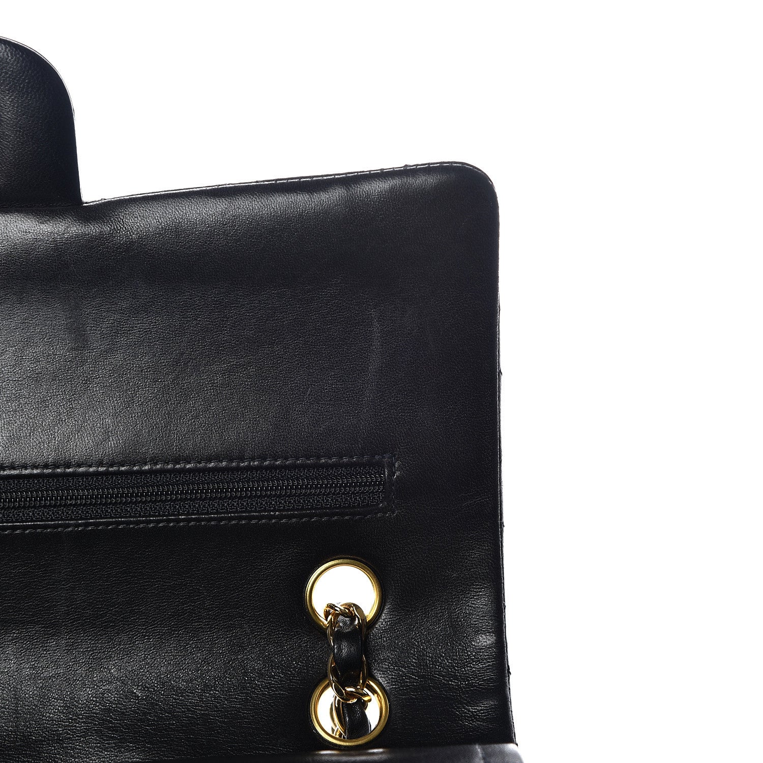 Chanel Lambskin Quilted Medium Double Flap Black 12 of 17