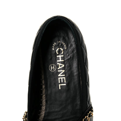 Chanel Lambskin Quilted CC Chain Espadrilles 39 Black 8 of 10