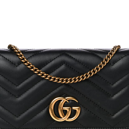 Gucci Calfskin Matelasse GG Marmont Mini Bag Black 8 of 12