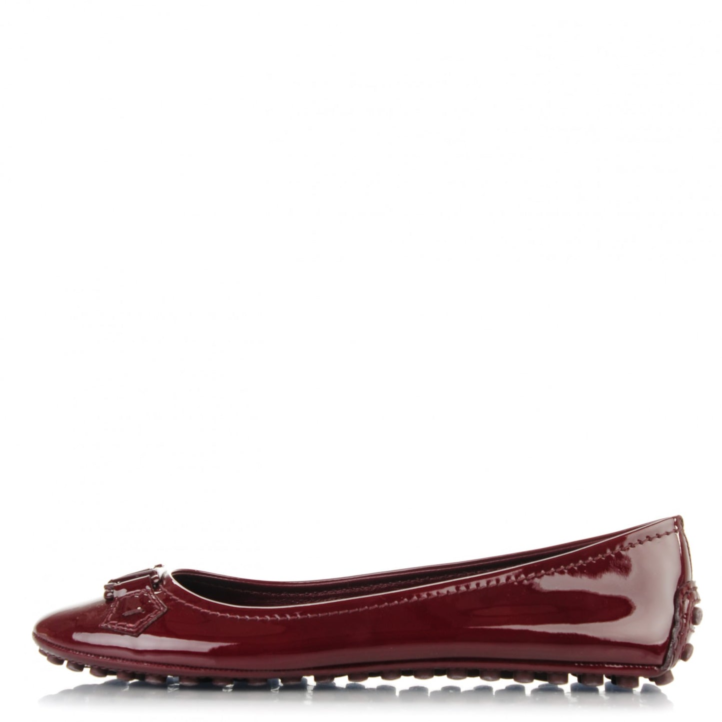 Patent Calfskin Oxford Ballerina Flats 38.5 Amarante