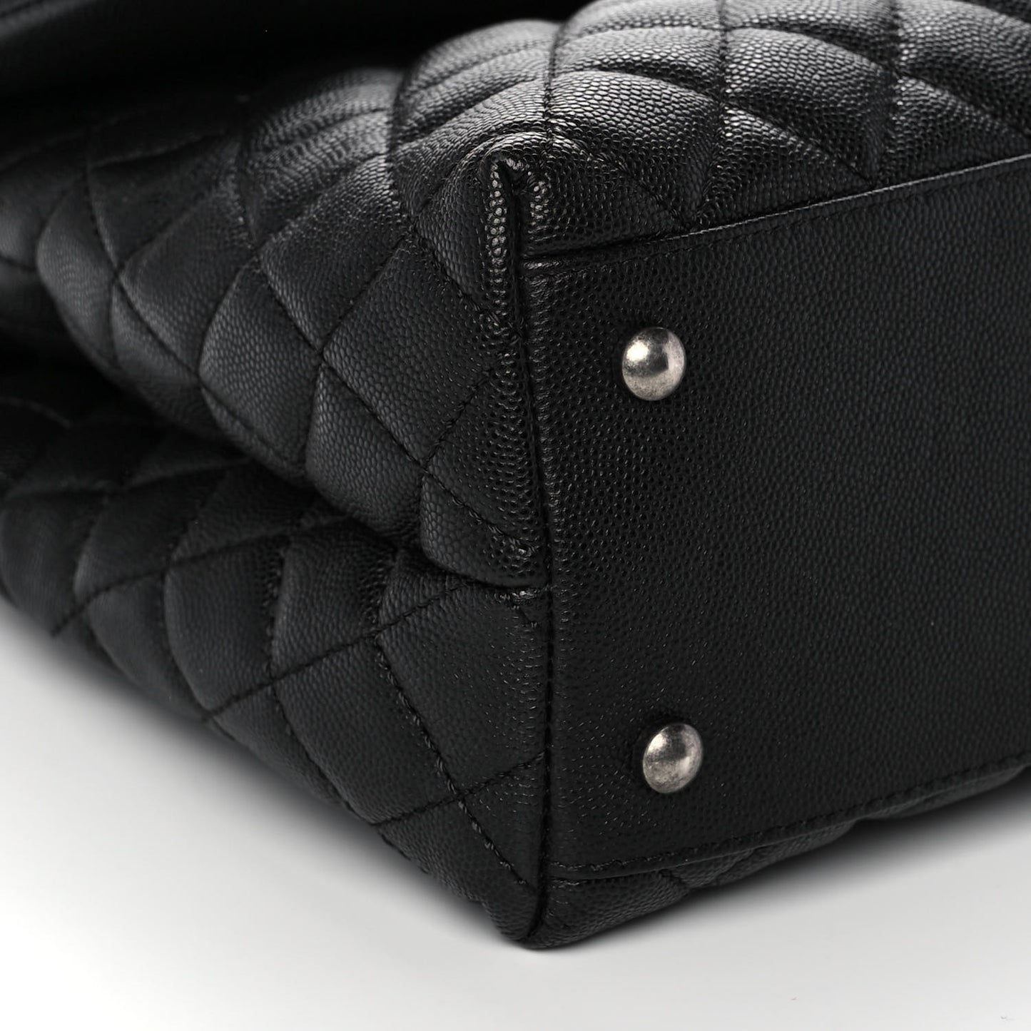 Caviar Lizard Quilted Medium Coco Handle Flap Black Green