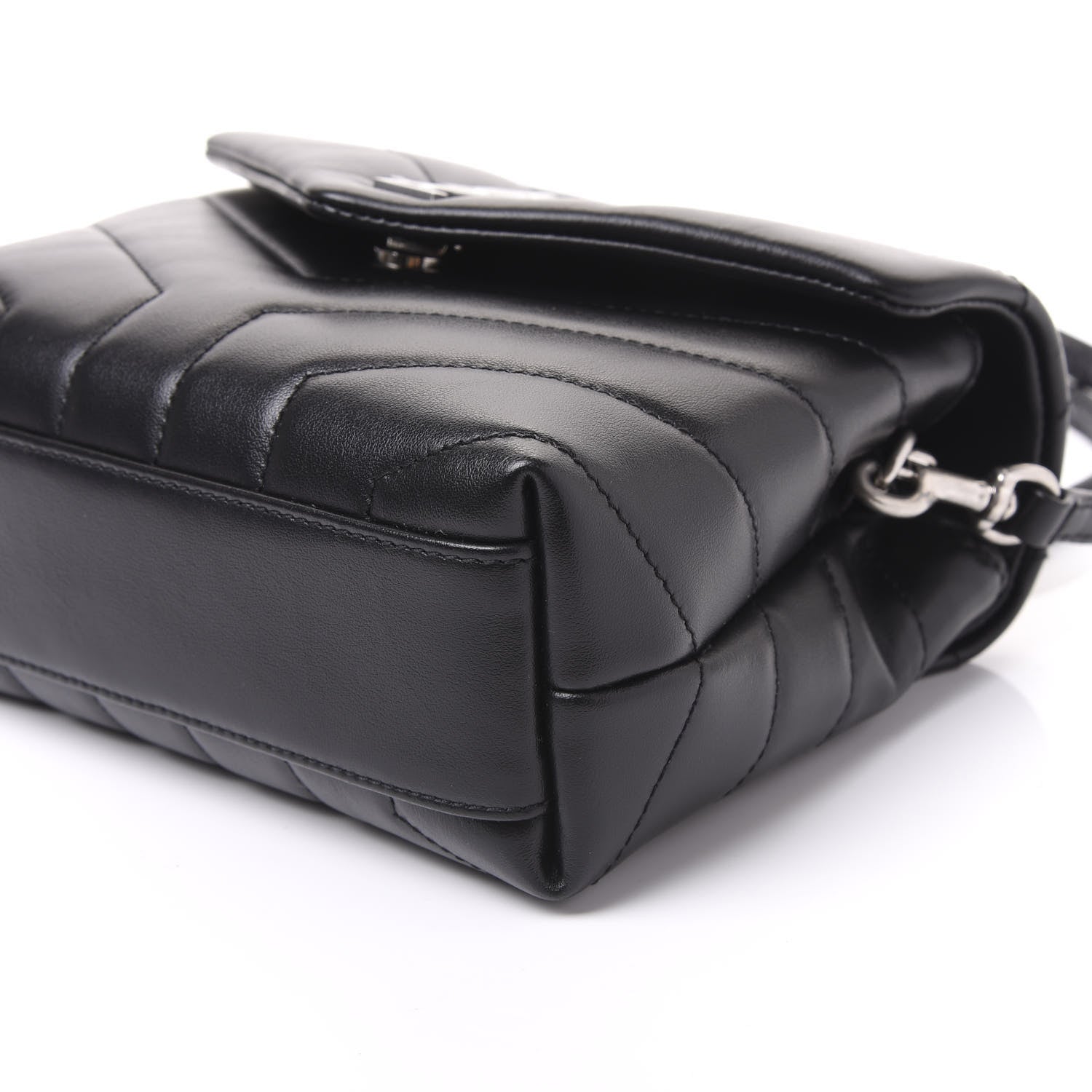 Saint Laurent Calfskin Y Quilted Monogram Toy Loulou Crossbody Bag Black 6 of 10